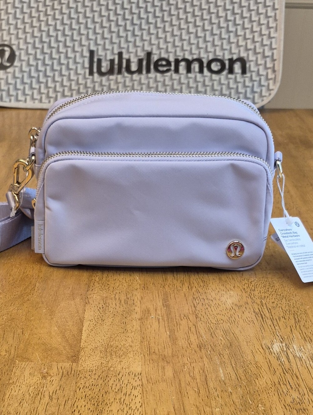 Lululemon Everywhere Crossbody Bag 2L Faint Lavender with Gold Hardware